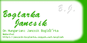 boglarka jancsik business card
